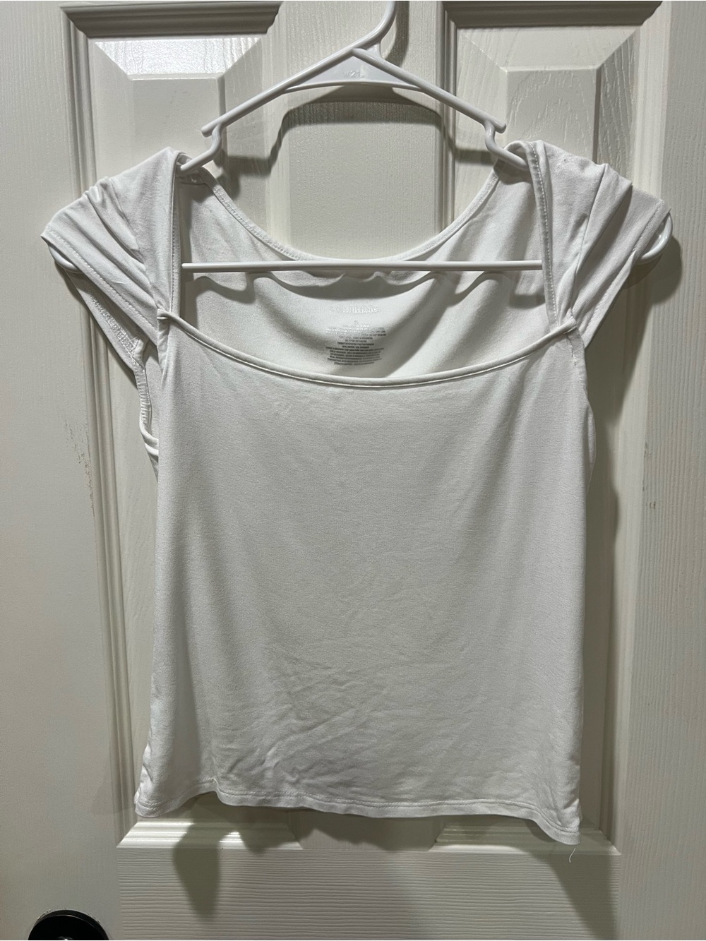 Women's Puff Cap Sleeve Square Neck Shirt - Wild Fable White Size Small